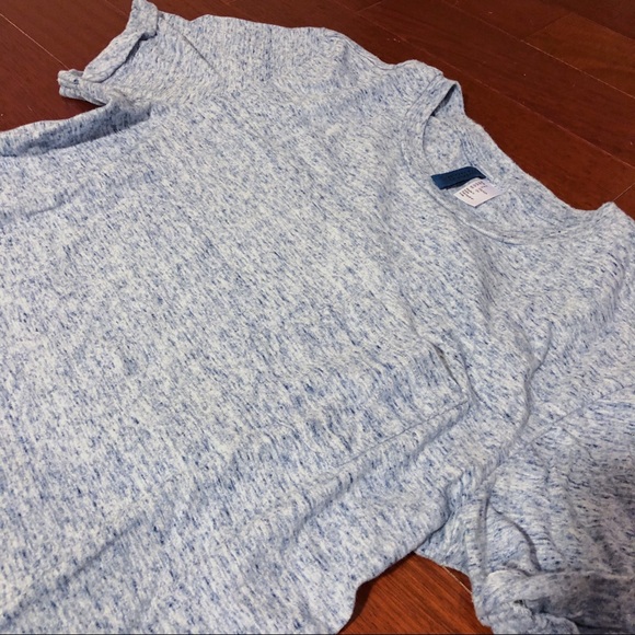Blue-Gray Pocket Tee and Rolled Sleeves - Picture 3 of 4